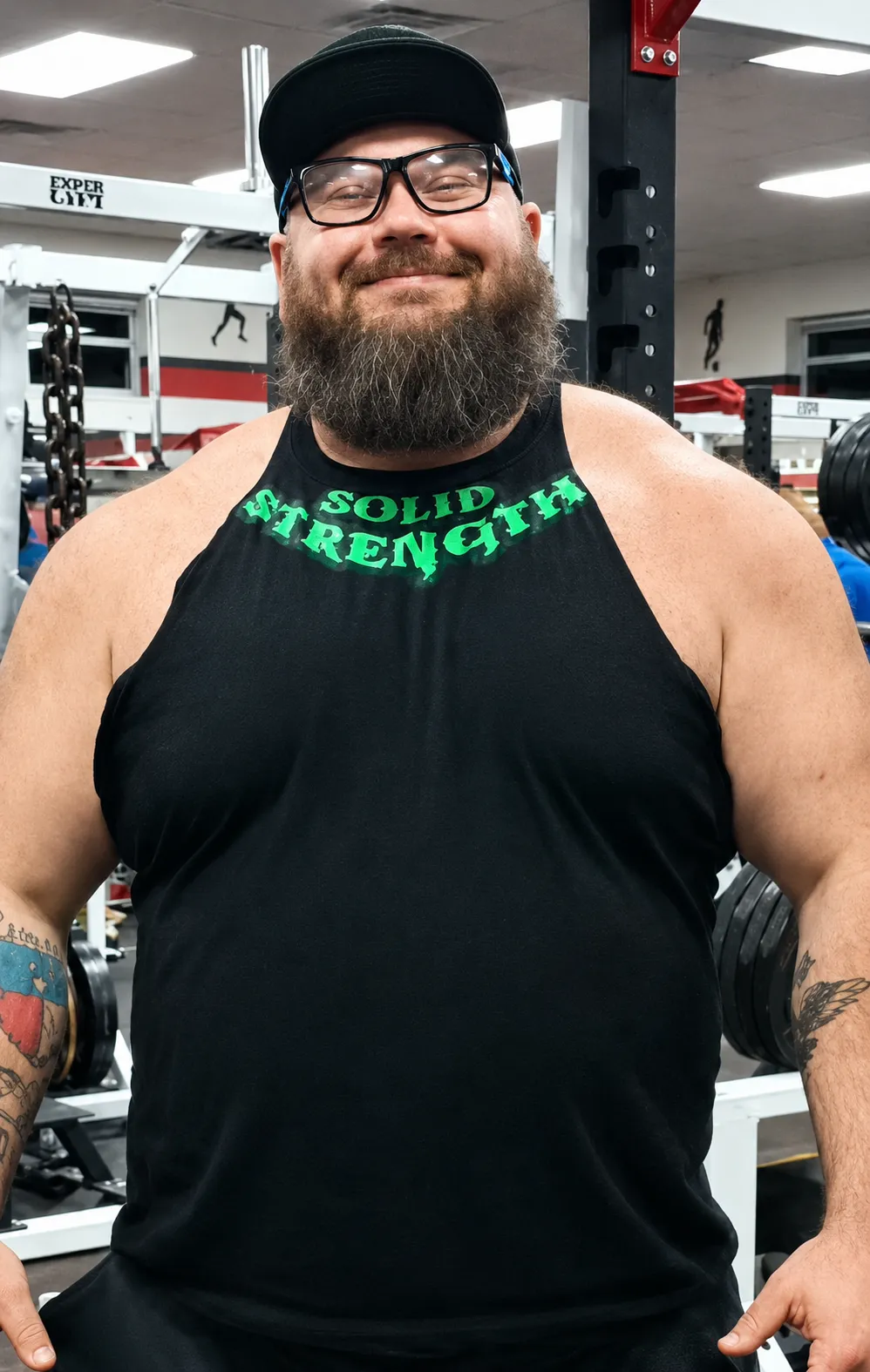Garrett Denham smiling in the gym